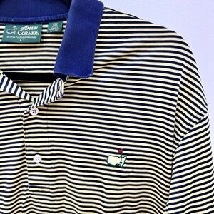 Amen Corner Augusta Masters Golf Polo Shirt Striped Pima Cotton Sz Large